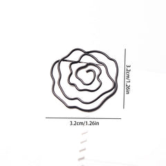 12pcs Mini Rose Flower Shaped Metal Paper Clips Memo Photo Binder Clip
