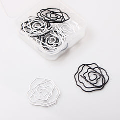 12pcs Mini Rose Flower Shaped Metal Paper Clips Memo Photo Binder Clip