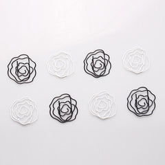 12pcs Mini Rose Flower Shaped Metal Paper Clips Memo Photo Binder Clip