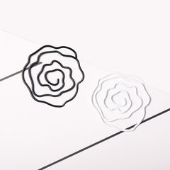 12pcs Mini Rose Flower Shaped Metal Paper Clips Memo Photo Binder Clip