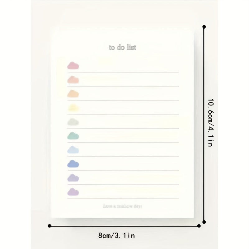 Colorful Clouds To Do List Memo Book Student Memo 60 Sheets