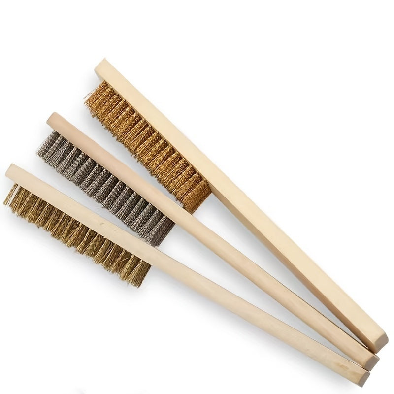 Copper & Stainless Steel Wire Brush Set for Rust Removal & Polishing