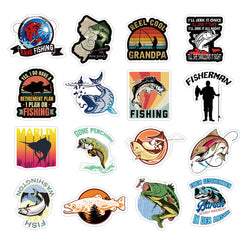 50pcs Fishing Stickers Waterproof Vinyl For Teens Outdoor Water Bottle