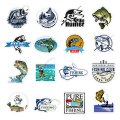50pcs Fishing Stickers Waterproof Vinyl For Teens Outdoor Water Bottle
