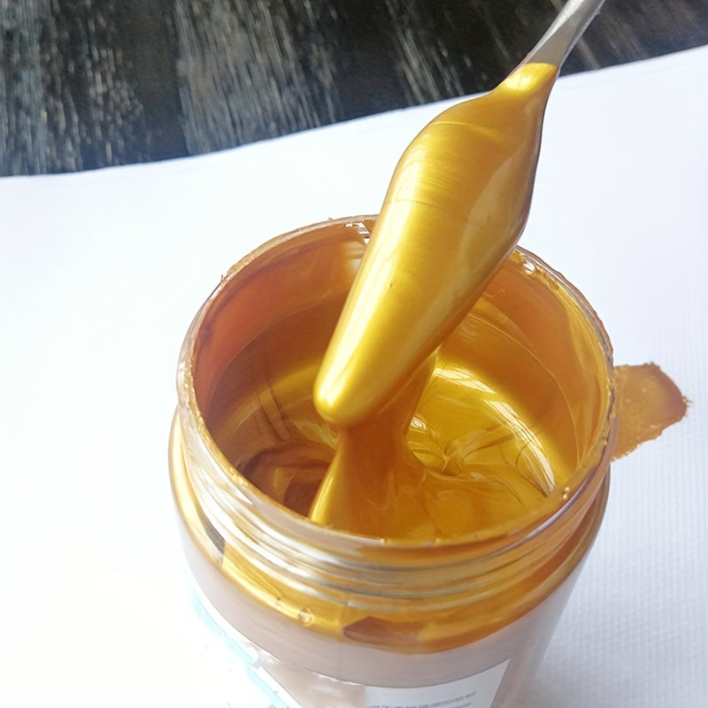 100ml Golden Metallic Acrylic Paint Waterproof Fade Proof