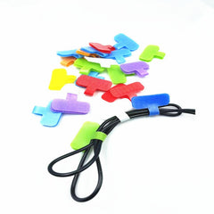 50pcs Cable Storage Label Fasteners Wire Adhesive Buckle