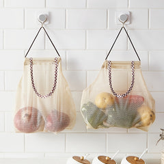 2pcs Veg/Fruit Mesh Storage Bags Onion Potato Hanging Bag Garlic Ginger Mesh