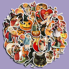 50pcs Retro Halloween Stickers DIY Crafts Scrapbooking Stickers