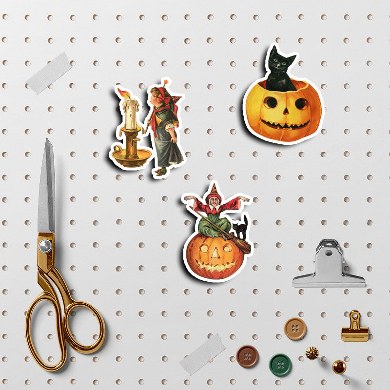 50pcs Retro Halloween Stickers DIY Crafts Scrapbooking Stickers