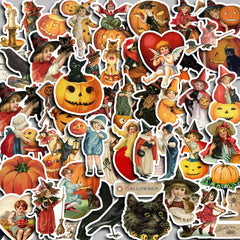 50pcs Retro Halloween Stickers DIY Crafts Scrapbooking Stickers
