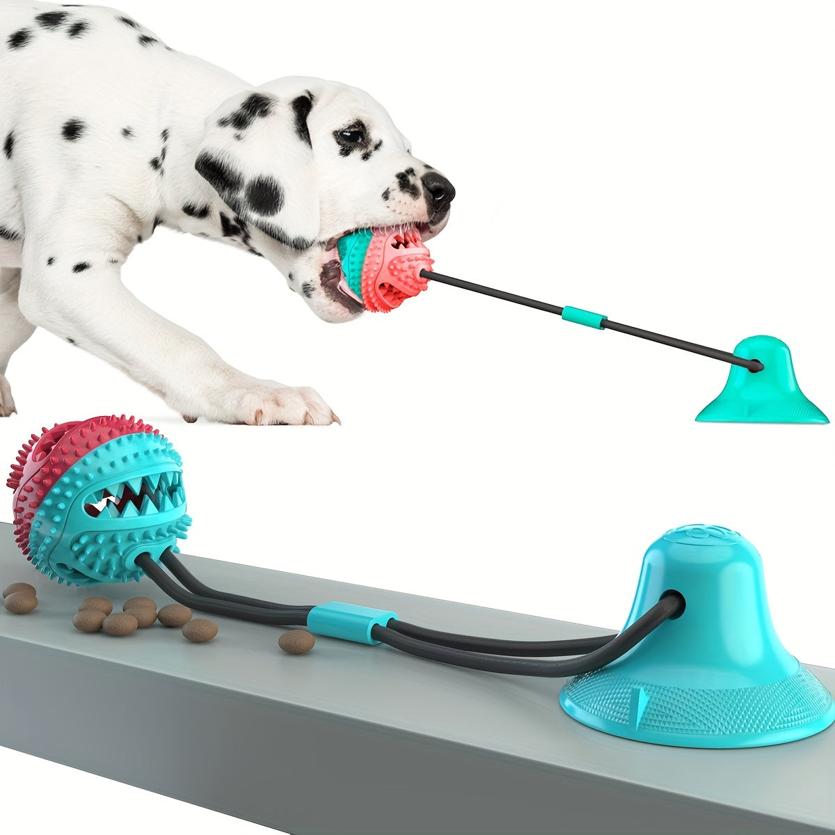 Interactive Dog Toy Pull Rope with Bell Sound TPR Chew Dura