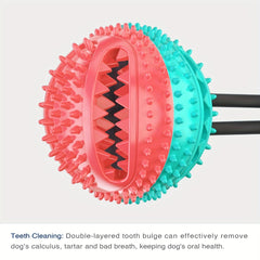 Interactive Dog Toy Pull Rope with Bell Sound TPR Chew Dura
