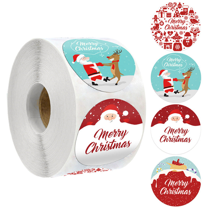 Christmas Sticker Roll 3 Sealing Label Merry Christmas Gift Decoration