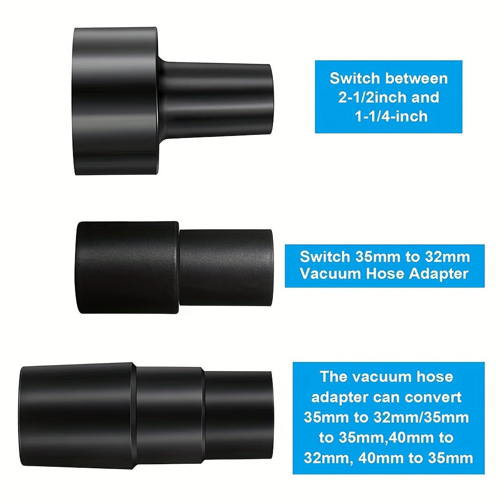 3pcs Universal Vacuum Cleaner Adapter Set, Fits Brush Sizes 2 1/2 t