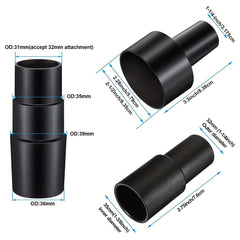 3pcs Universal Vacuum Cleaner Adapter Set, Fits Brush Sizes 2 1/2 t