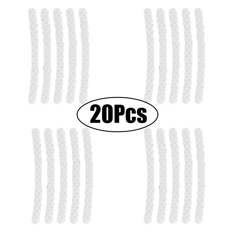 20pcs RV Wheel Hub Reflective Sticker Rim Reflective Strips Luminous Sticker