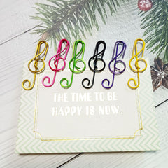 60pcs Musical Notes Style Paper Clips, Metal Creative Music Clips for Office