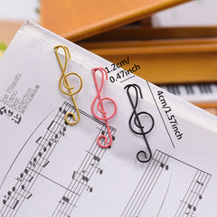 60pcs Musical Notes Style Paper Clips, Metal Creative Music Clips for Office
