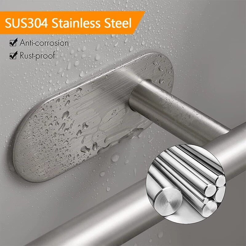 Adhesive Toilet Paper Holder Towel Rack Napkin Dispenser Stand