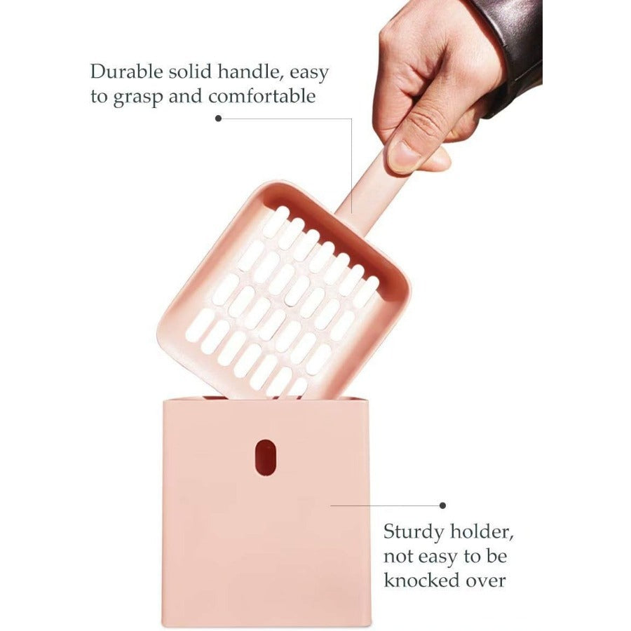 Cat Litter Scooper With Holder Litter Shovel Stand for Box