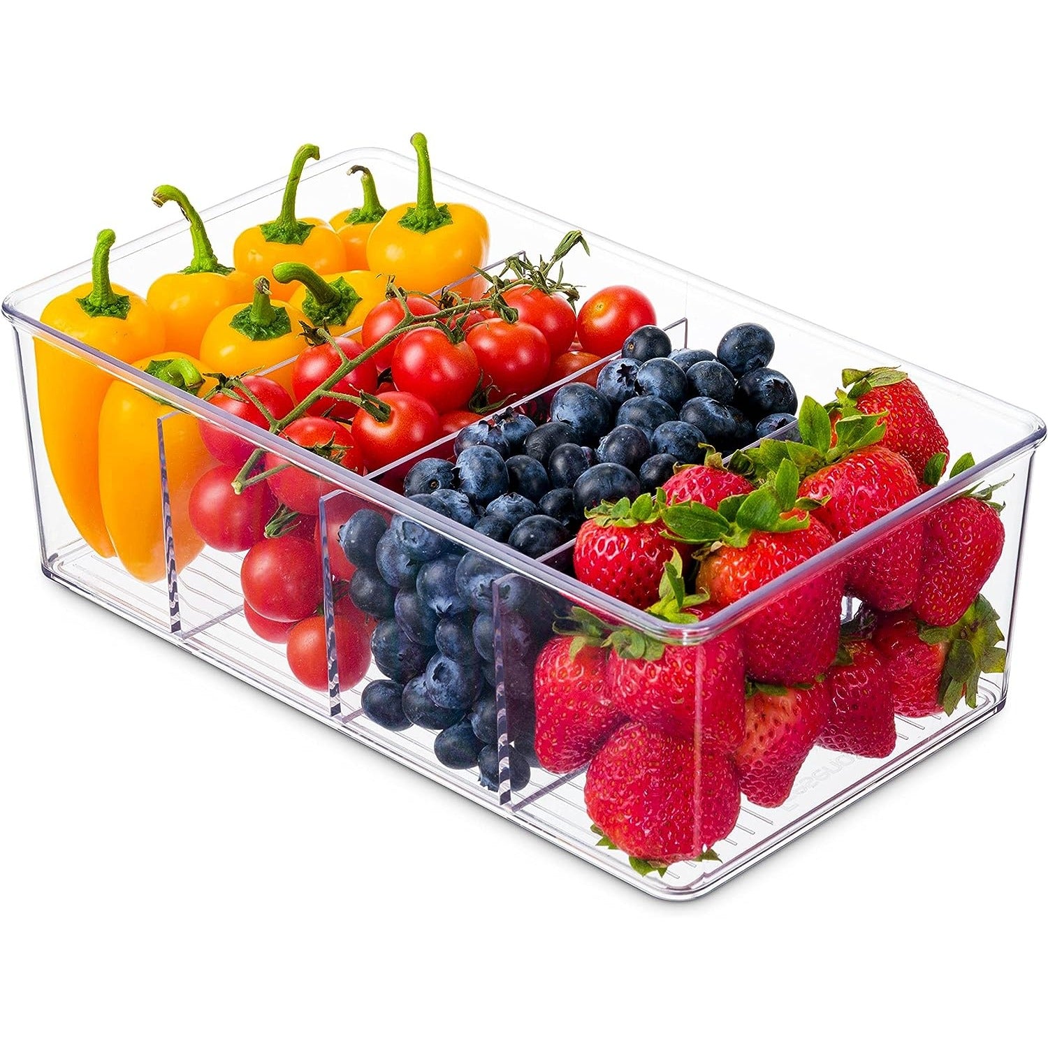 2pcs Plastic Food Storage Bins Divided Compartment Holder for Snacks Packets