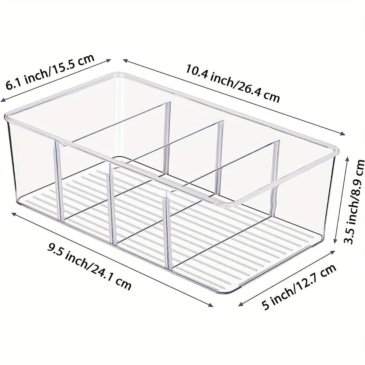 2pcs Plastic Food Storage Bins Divided Compartment Holder for Snacks Packets