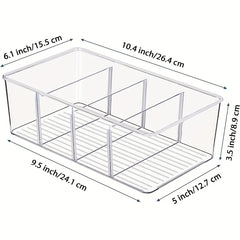 2pcs Plastic Food Storage Bins Divided Compartment Holder for Snacks Packets