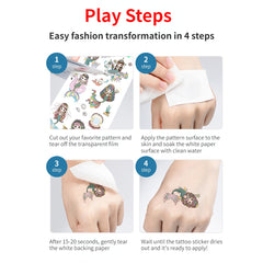 10pcs Zoo Tattoo Stickers Temporary Waterproof Decorative Party Gathering