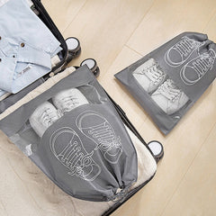 5pcs Non-woven Shoes Storage Bags Waterproof Drawstring Shoe Bag