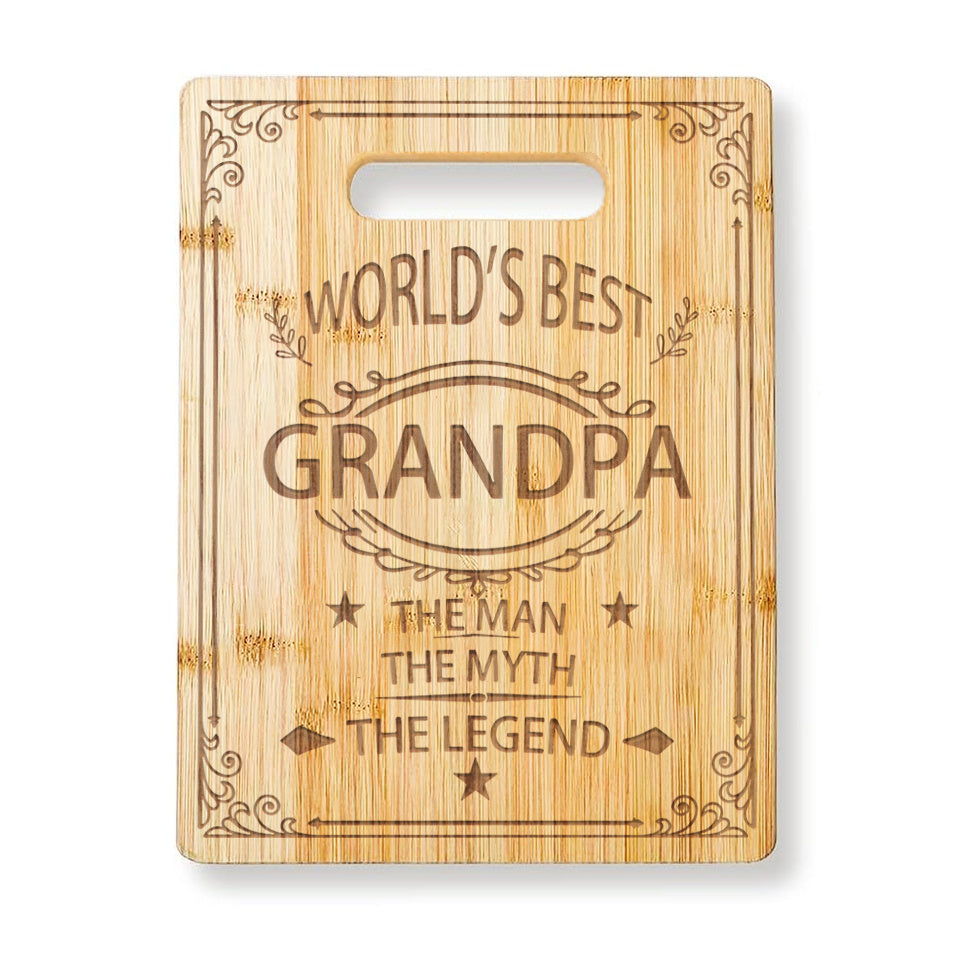 Grandpa Birthday Bamboo Cutting Board Engraved Gift From Grandchildren