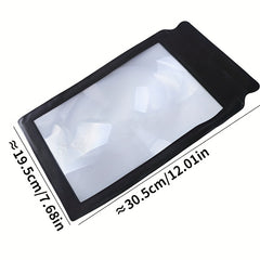 12in 1pc Full Page Magnifying Glass for Reading, 3x Page Magnifier Elderly