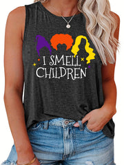 Halloween Casual Tank Top Women's Plus Slogan & Graphic Print