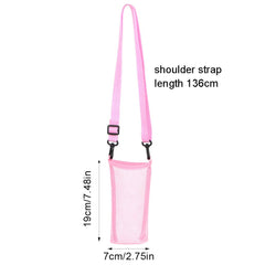 Outdoor Water Bottle Cover Mesh Cup Sleeve Pouch with Strap