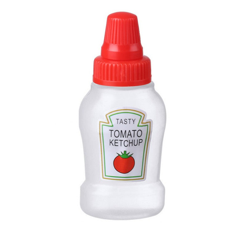 4pcs Mini Ketchup Sauce Bottles 25ml - Condiment Jars Lunch BBQ Camping Parties