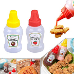 4pcs Mini Ketchup Bottles Portable Container 25ml BBQ Camping