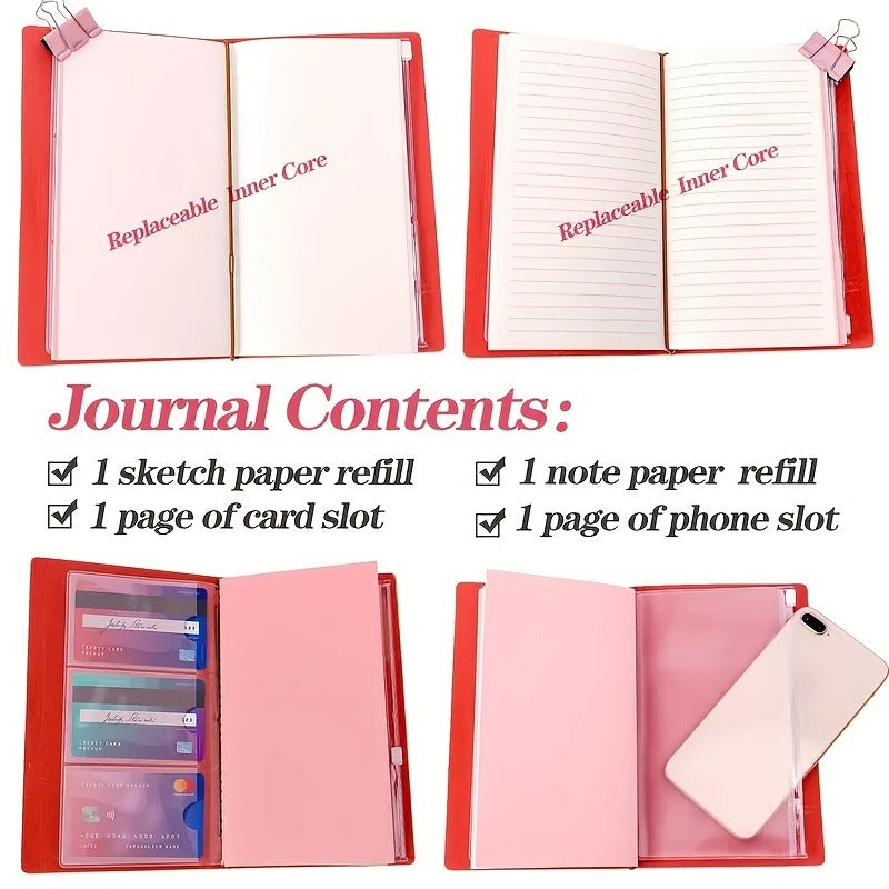 Leather Notebook Birthday Gift 140 Page Writing Magazine
