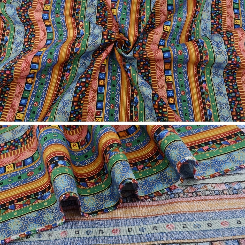 5pcs Ethnic Style Pattern Fabric Quilting Squares