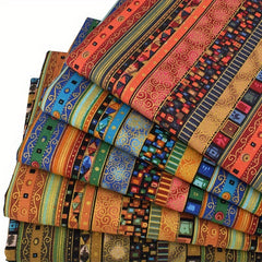 5pcs Ethnic Style Pattern Fabric Quilting Squares