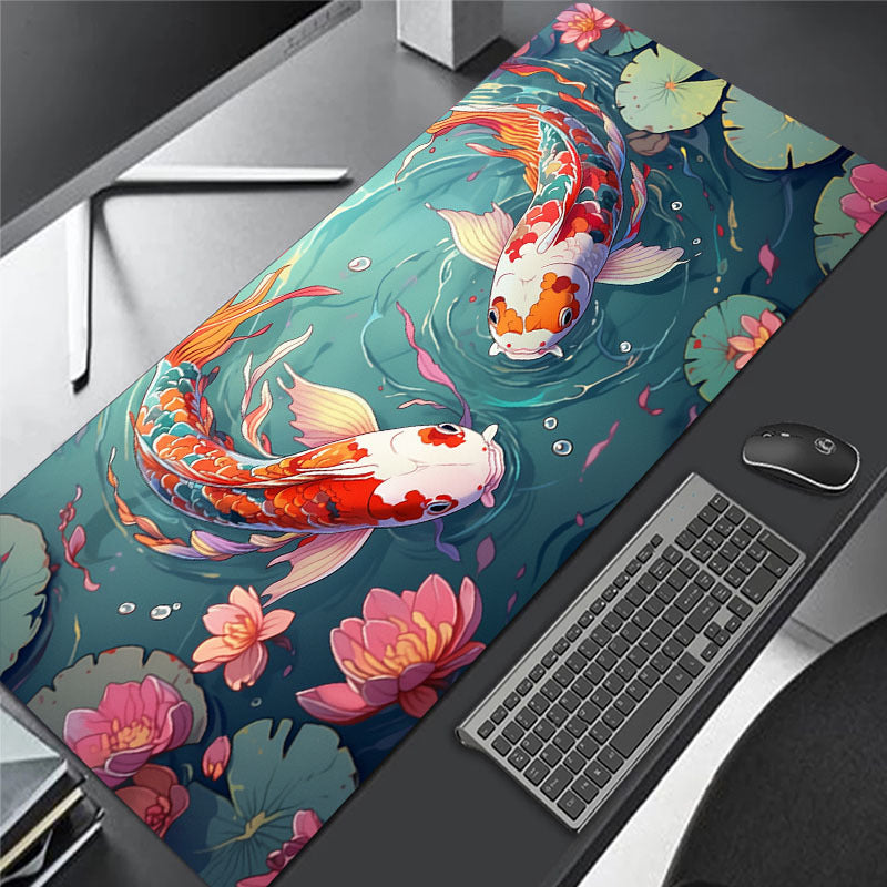 Chinese Style Carp Large Mousepad HD Keyboard Pad