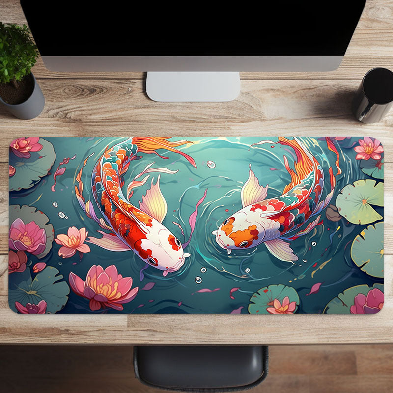 Chinese Style Carp Large Mousepad HD Keyboard Pad