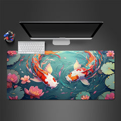 Chinese Style Carp Large Mousepad HD Keyboard Pad