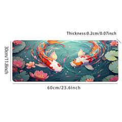 Chinese Style Carp Large Mousepad HD Keyboard Pad
