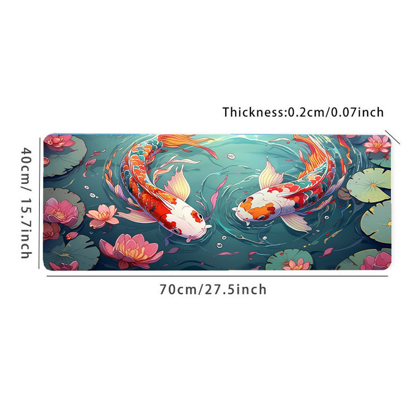 Chinese Style Carp Large Mousepad HD Keyboard Pad