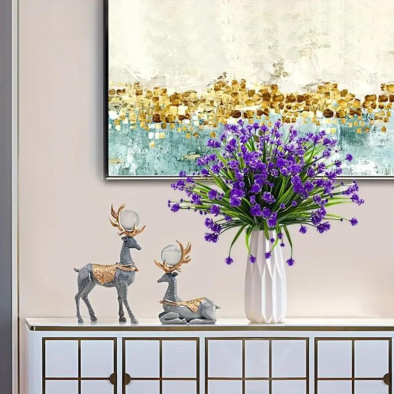 8pcs UV Resistant Artificial Flower Bunch for Outdoor and Indoor Decor