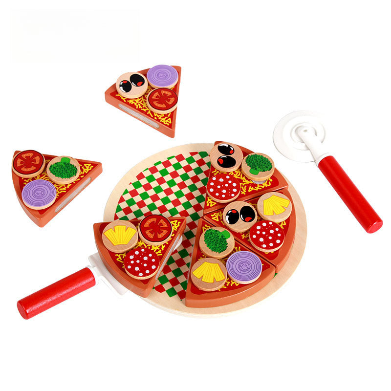 Wooden Mushroom Pizza Cut Play House Toy Educational