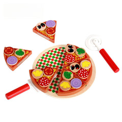 Wooden Mushroom Pizza Cut Play House Toy Educational