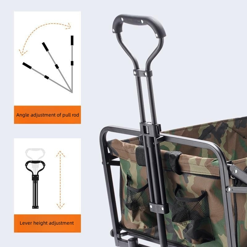 Folding Wagon Cart Collapsible Heavy Duty Utility Sports Wagon