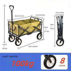 Folding Wagon Cart Collapsible Heavy Duty Utility Sports Wagon