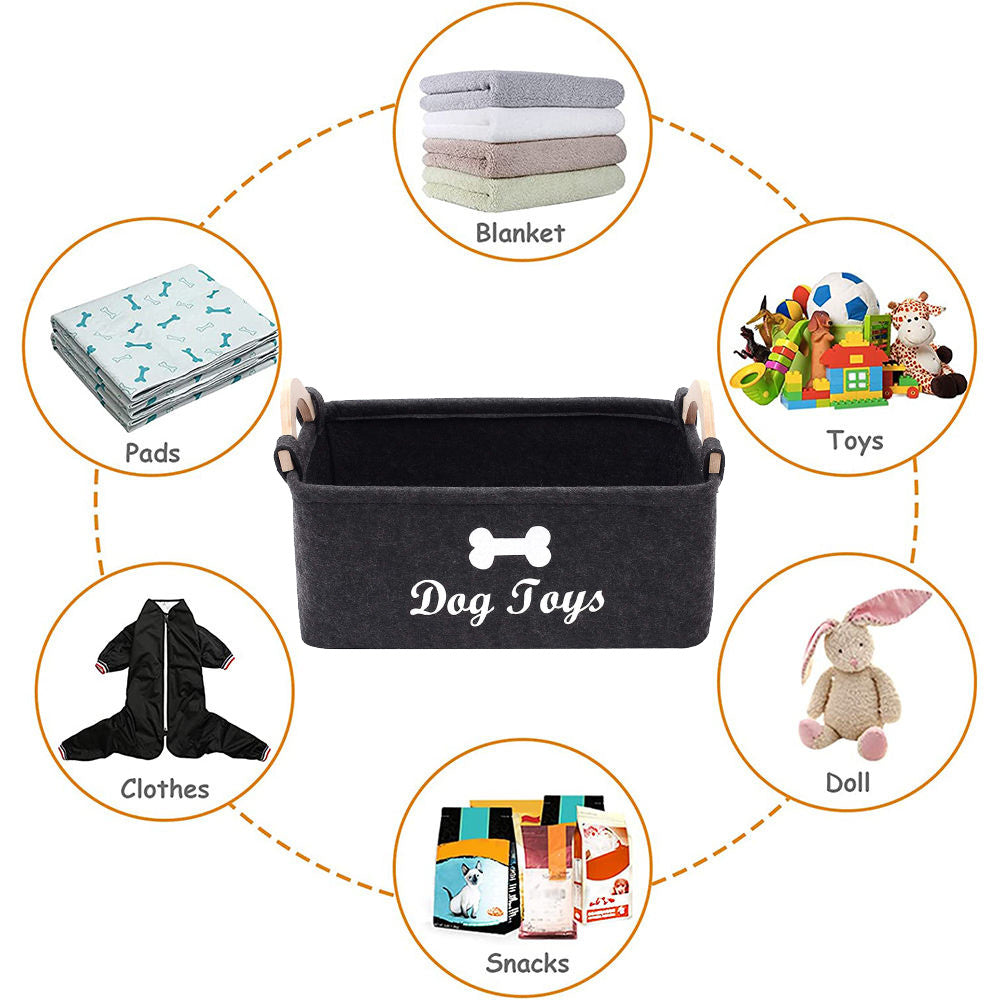 Paw & Letter Pet Storage Basket - Dog and Cat Clothes Storage