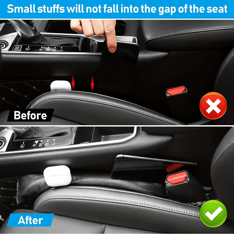 1pc Car Seat Gap Strips PU Leather Filler Side Leak-proof Spacer